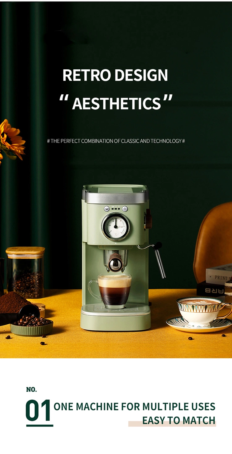 Hot Selling ABS Frosted Shell Thin and Compact Retro Aesthetic Capsule Coffee Machine