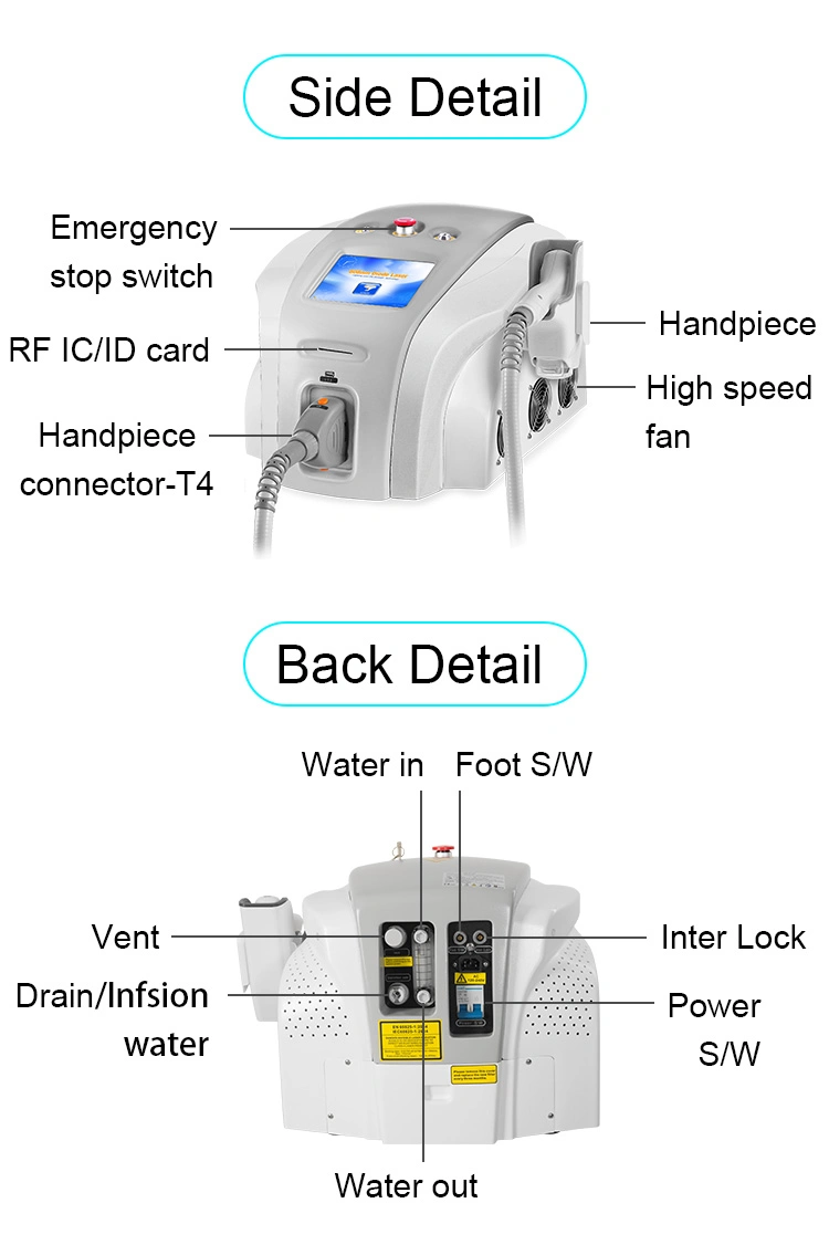 Portable 808 Diode Laser for Painless Skin Hair Removal